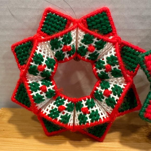 Vintage Christmas Ornaments Handmade. Retro Christmas Decor! Kitschy Red / Green - Picture 5 of 8